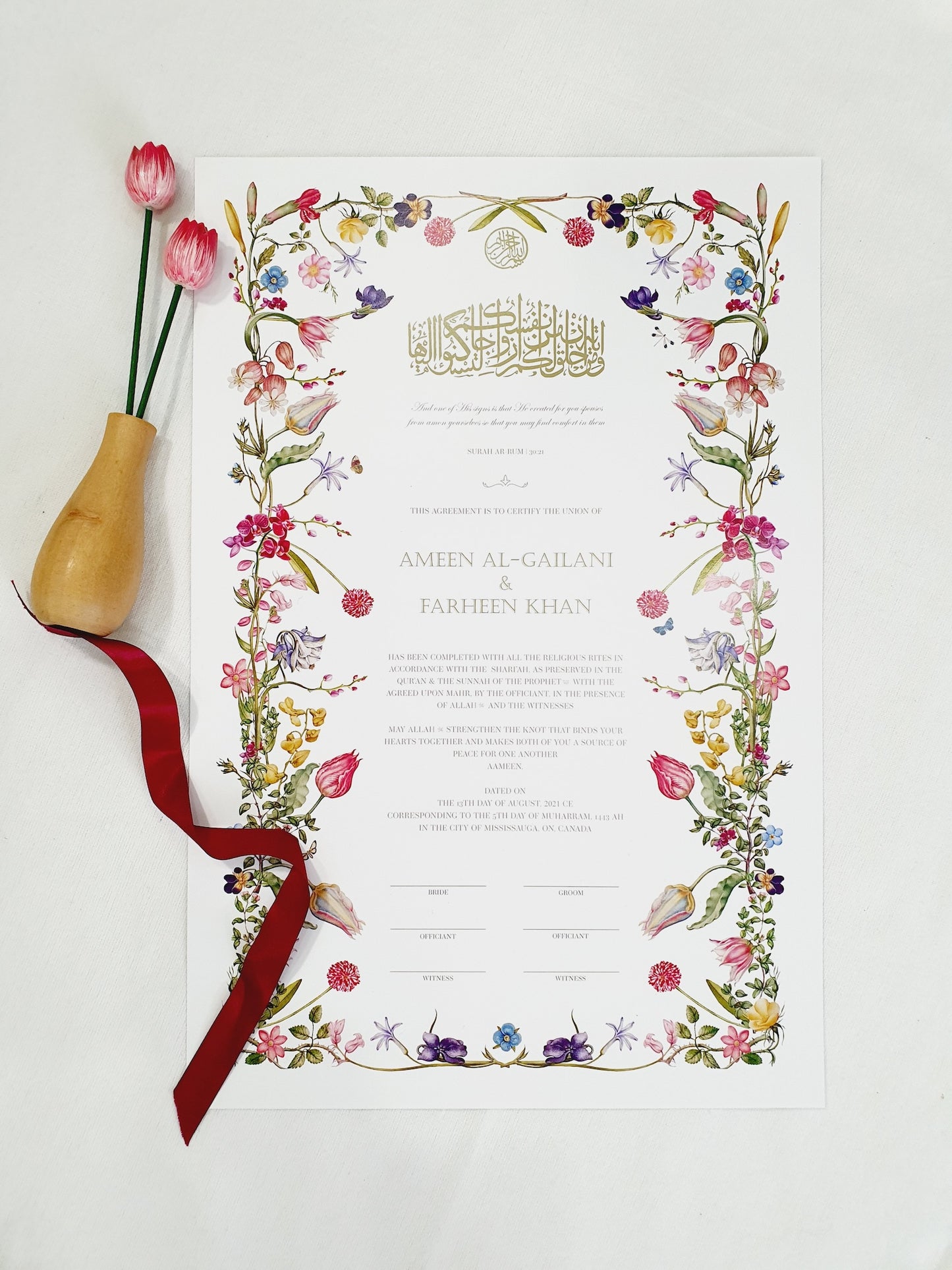 Muzhira - Nikah Certificate