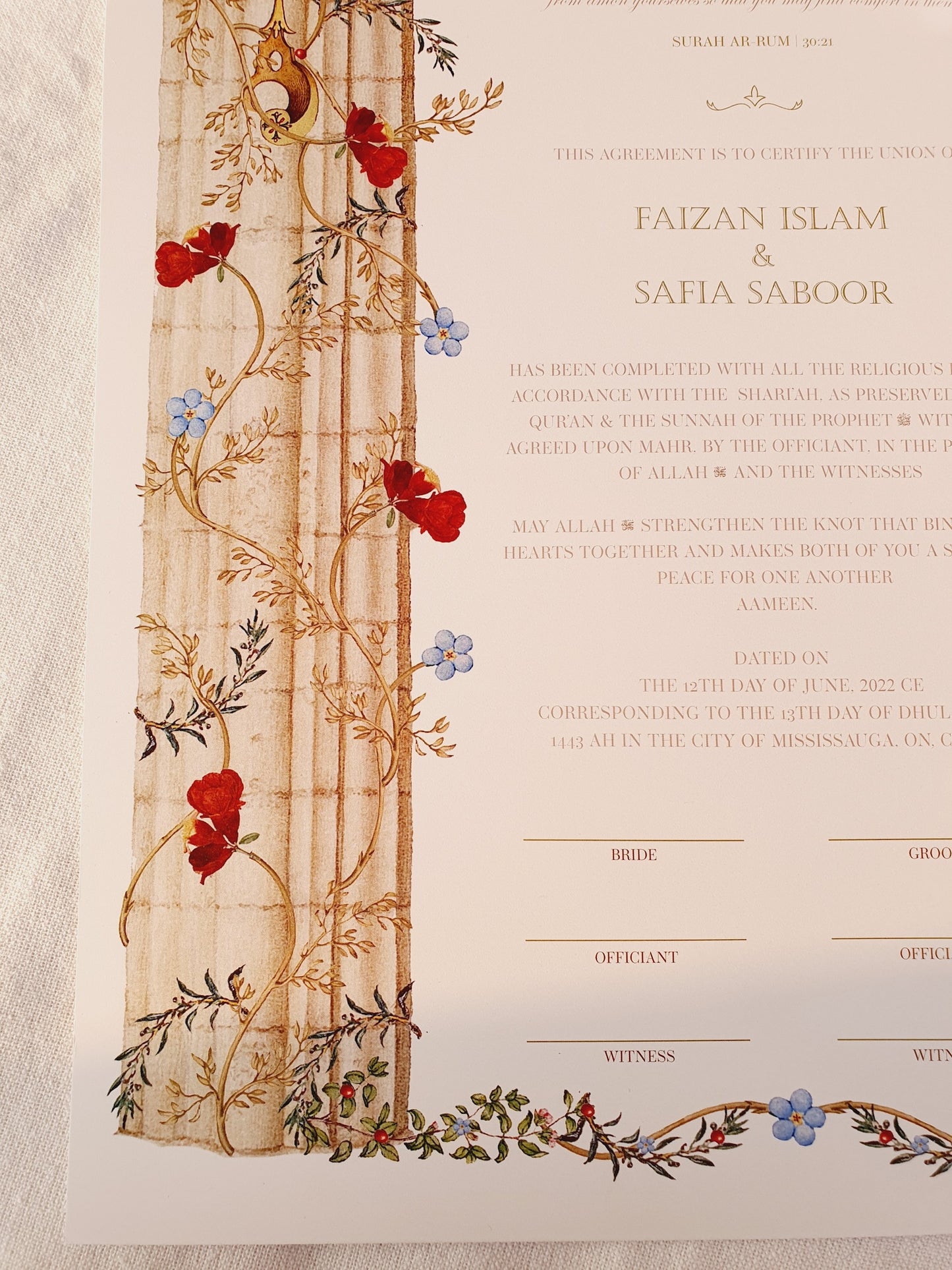 Qaws Al-Aaj - Nikah Certificate