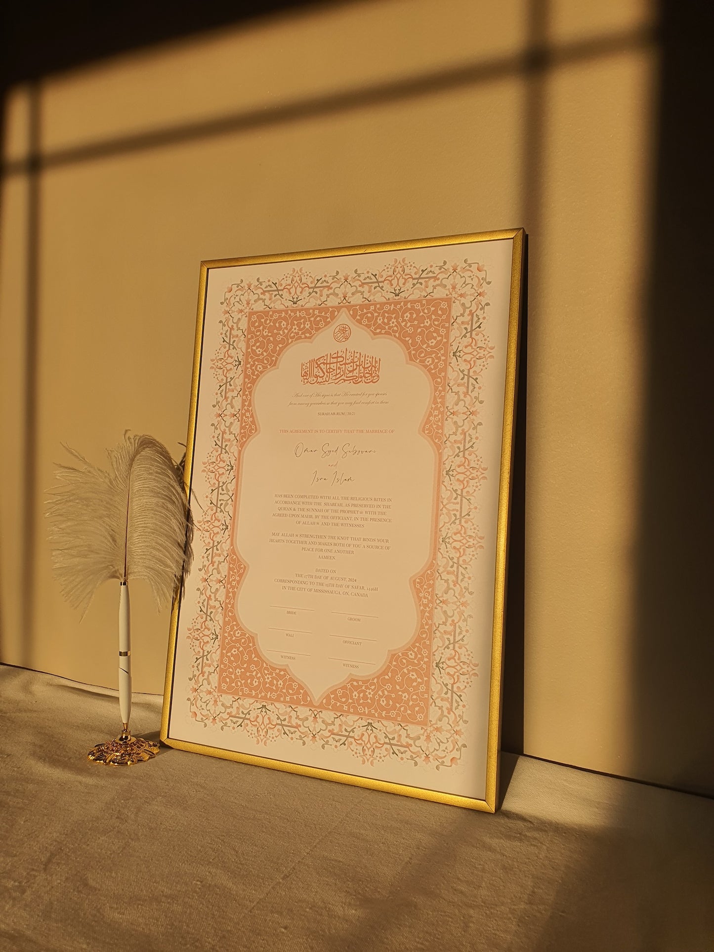 Wa'd - Silver Embellished Nikah Certificate