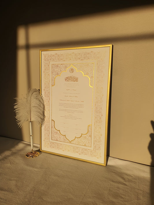 Wahaj - Gold Embellished Nikah Certificate