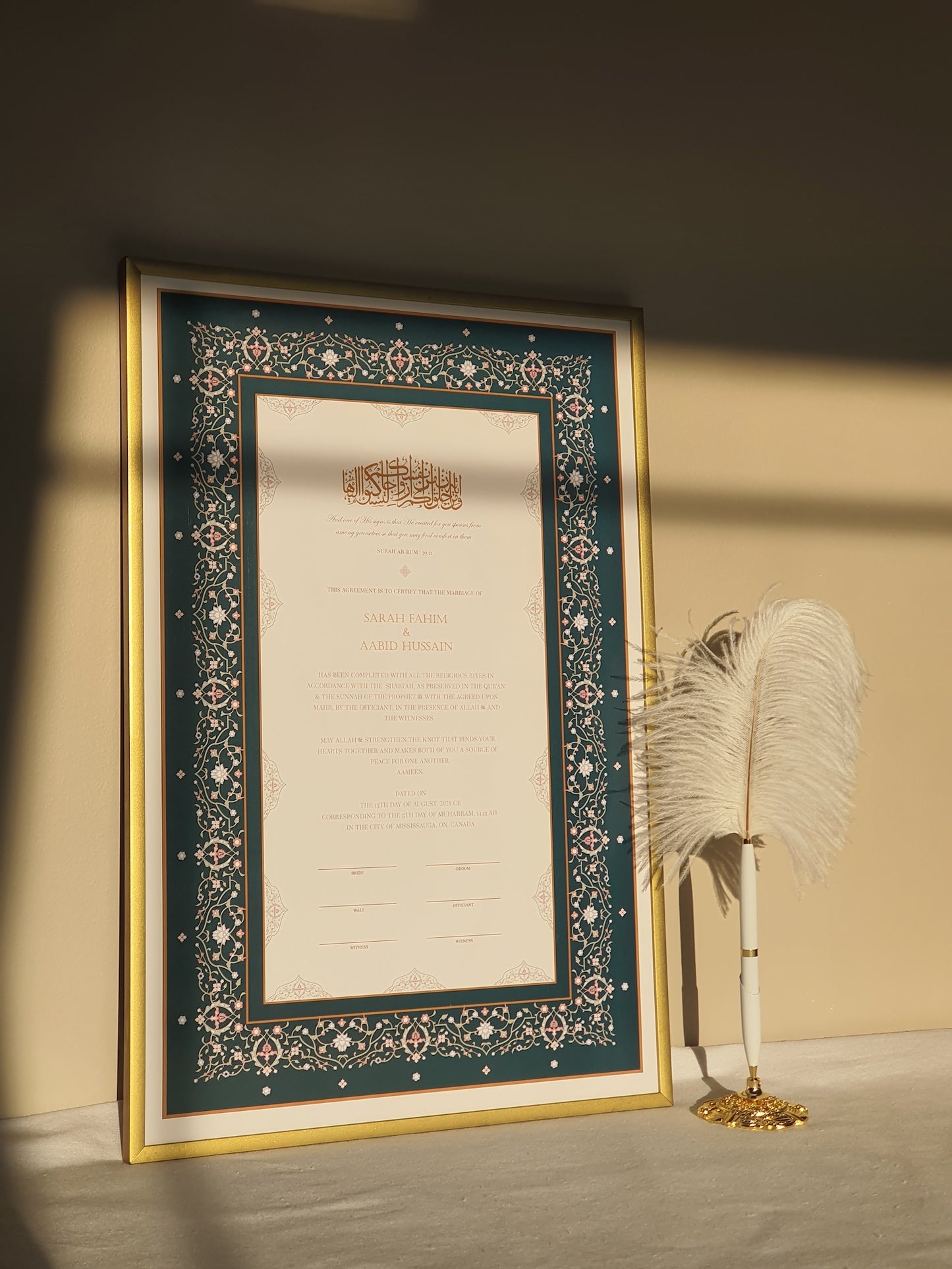 Zumurrud - Nikah Certificate