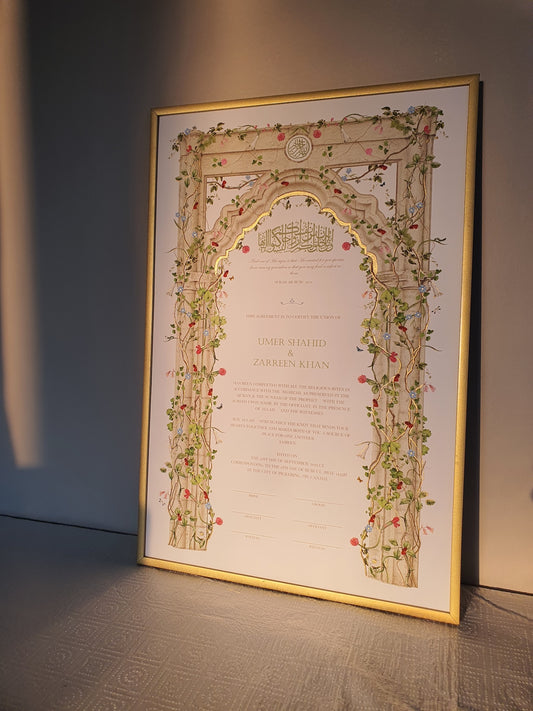 Ruh - Gold Embellished Nikah Certificate