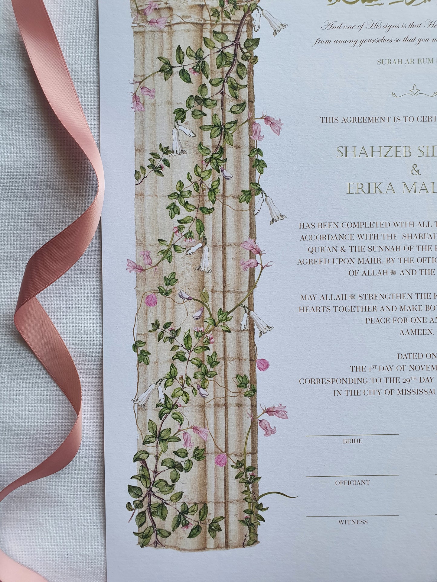 In Bloom - Nikah Certificate